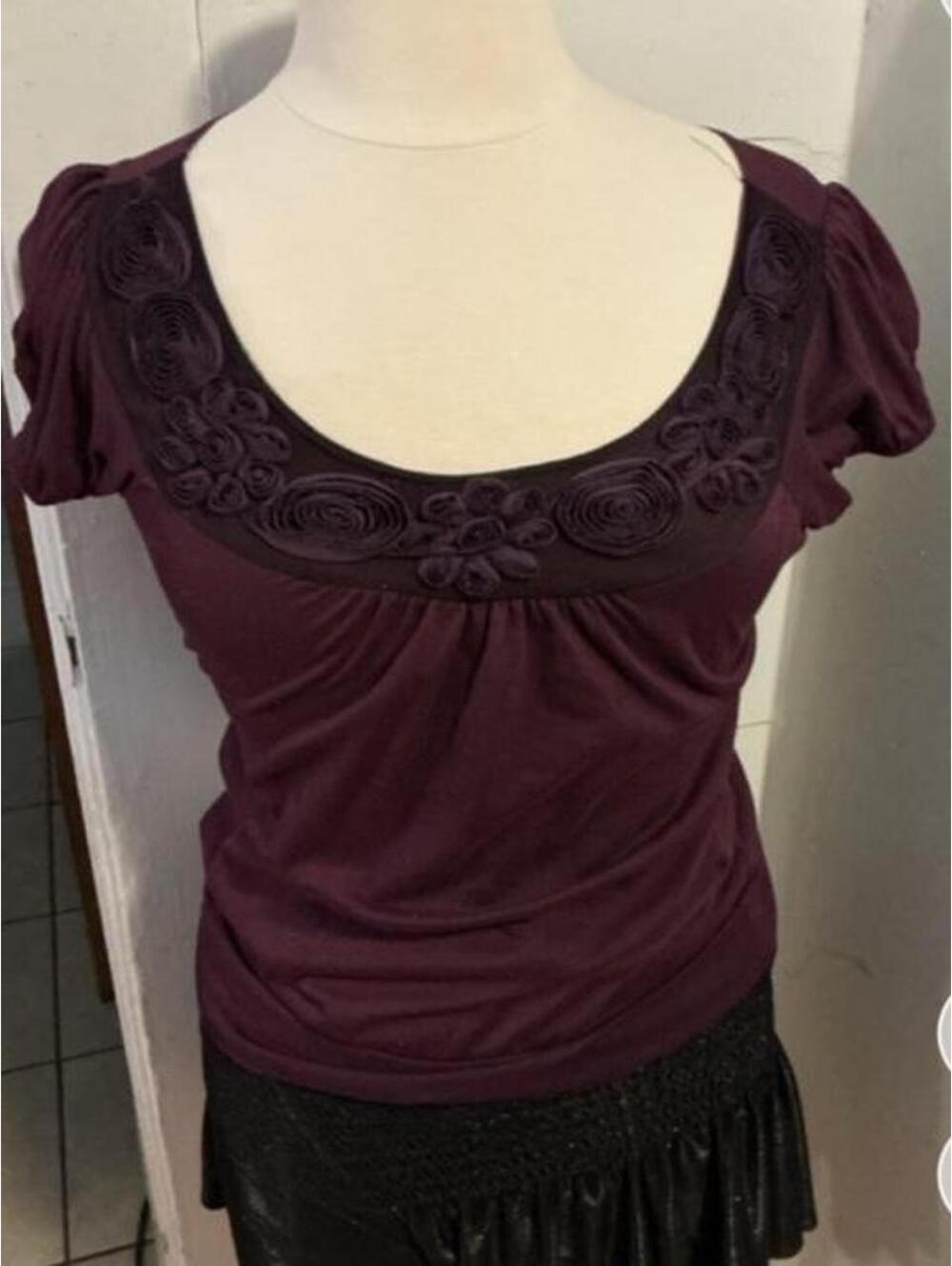 ...LOST Women's Purple and Burgundy Blous